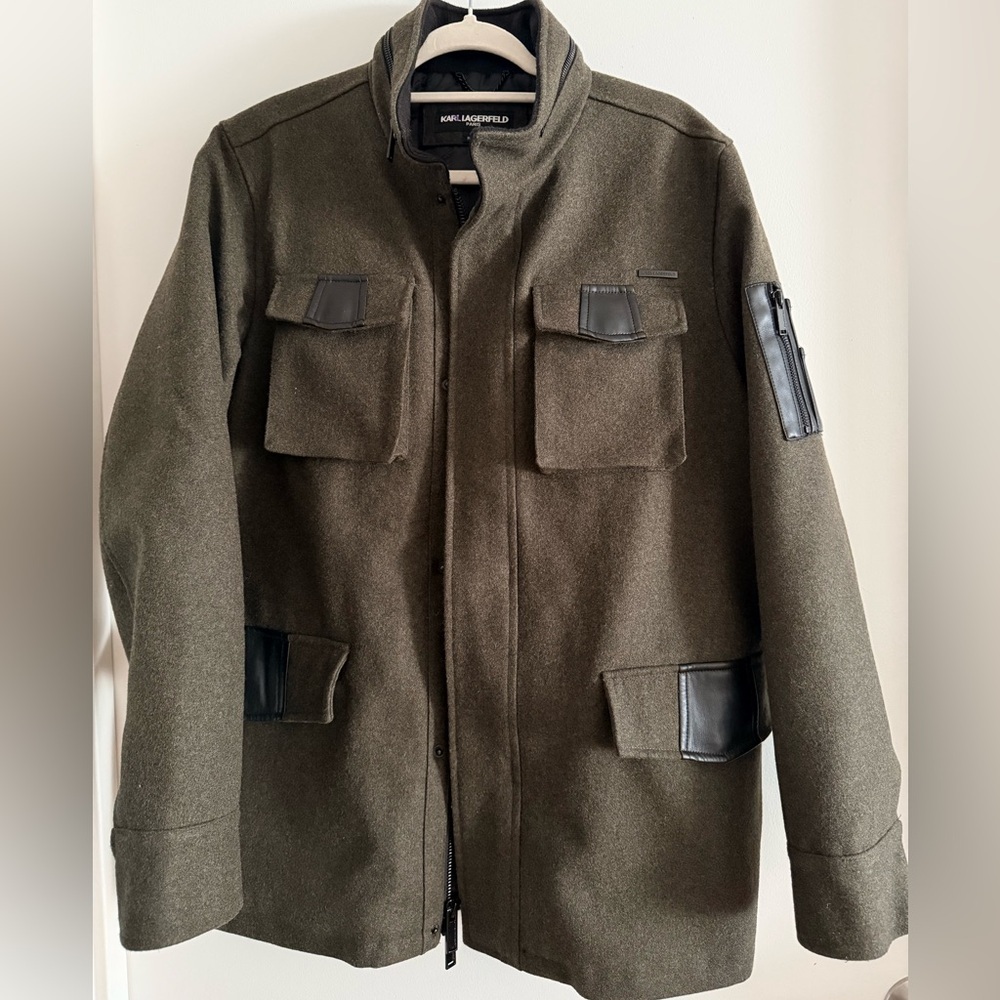 Karl Lagerfeld Dark Green Military Jacket